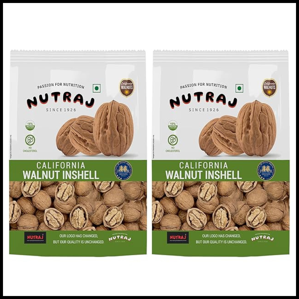 Nutraj California Walnut Inshell 2Kg (1kg x 2) Pouch