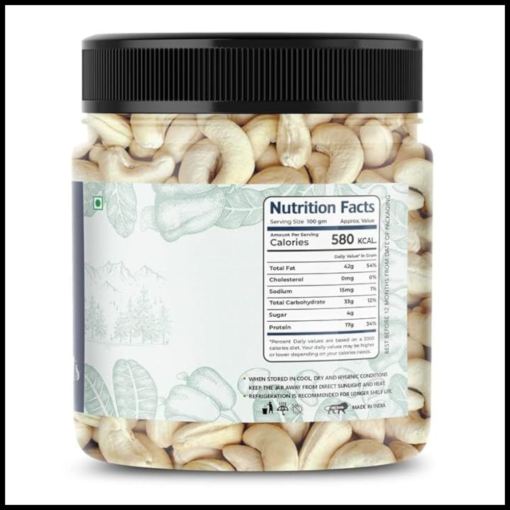 LILA DRY FRUITS Cashews 2 Kg | Natural and Unsalted Whole Cashew