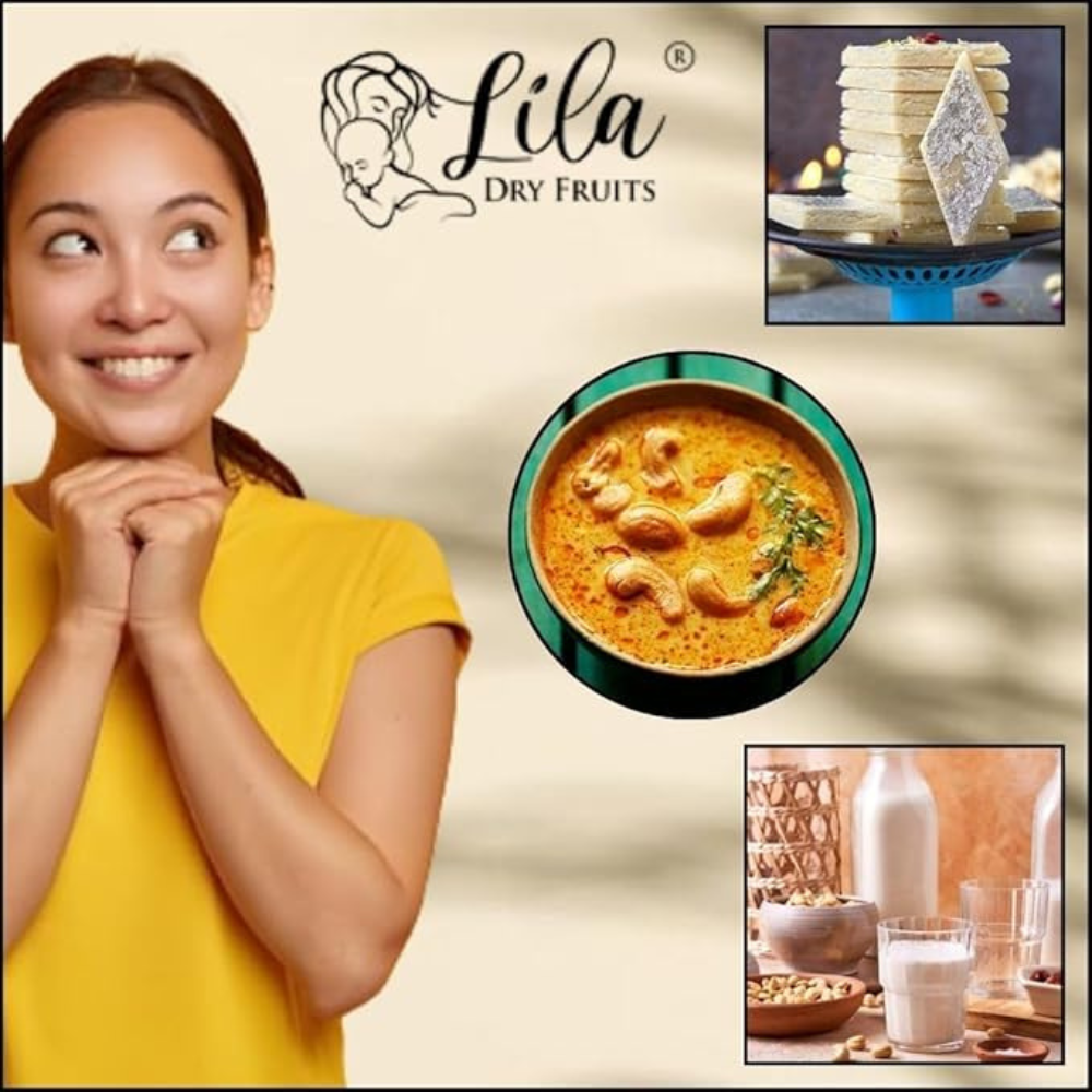LILA DRY FRUITS Cashews 2 Kg | Natural and Unsalted Whole Cashew