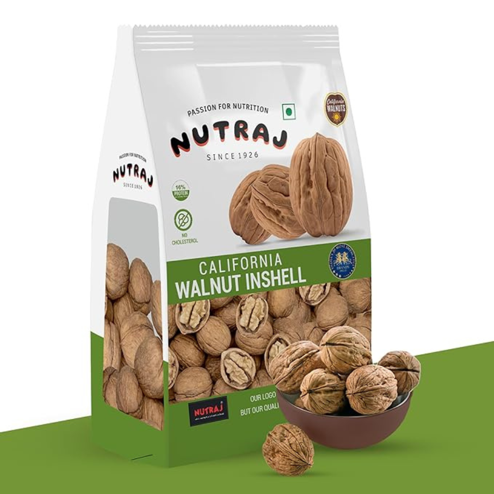 Nutraj California Walnut Inshell 2Kg (1kg x 2) Pouch