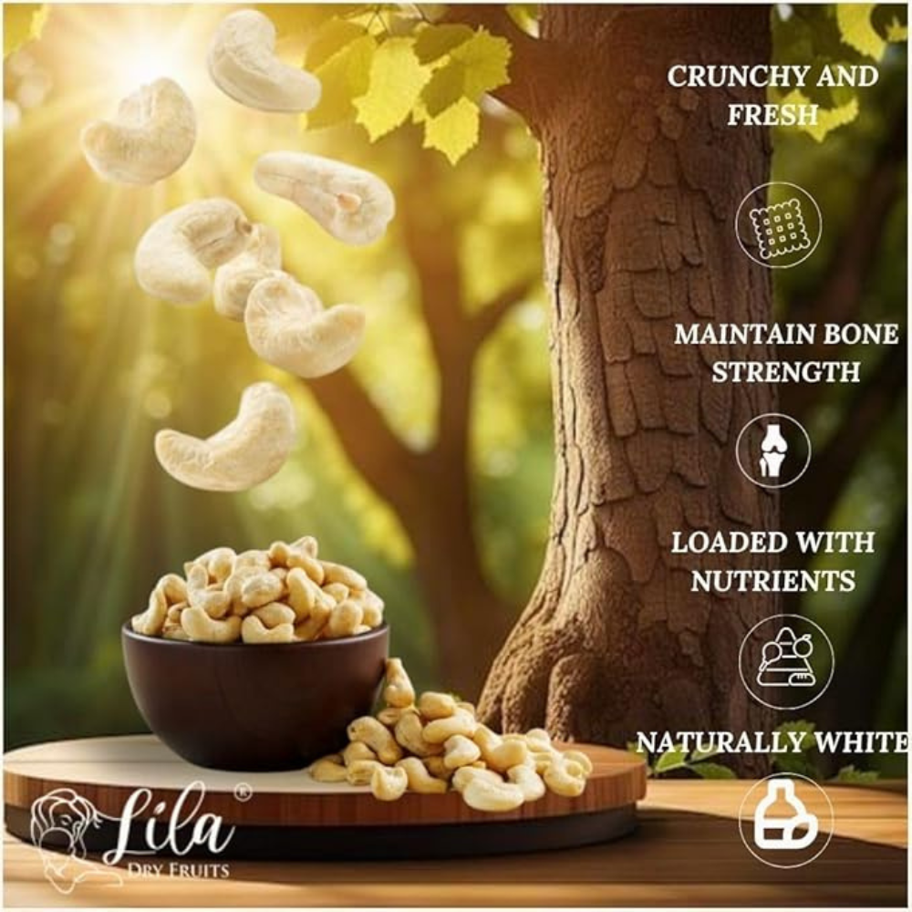 LILA DRY FRUITS Cashews 2 Kg | Natural and Unsalted Whole Cashew