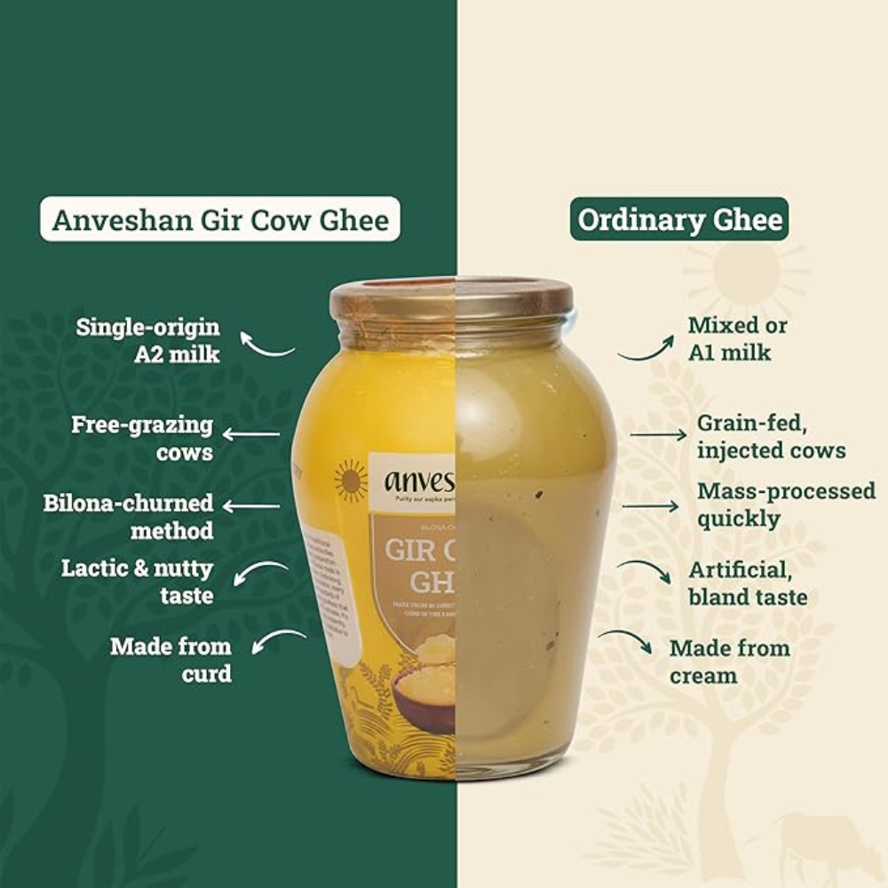 Anveshan A2 Gir Cow Ghee Bilona Method ( 1Liter )